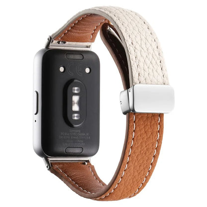 For Samsung Galaxy Fit3 Watch Band Slim Genuine Cow Leather Magnetic Replacement Strap
