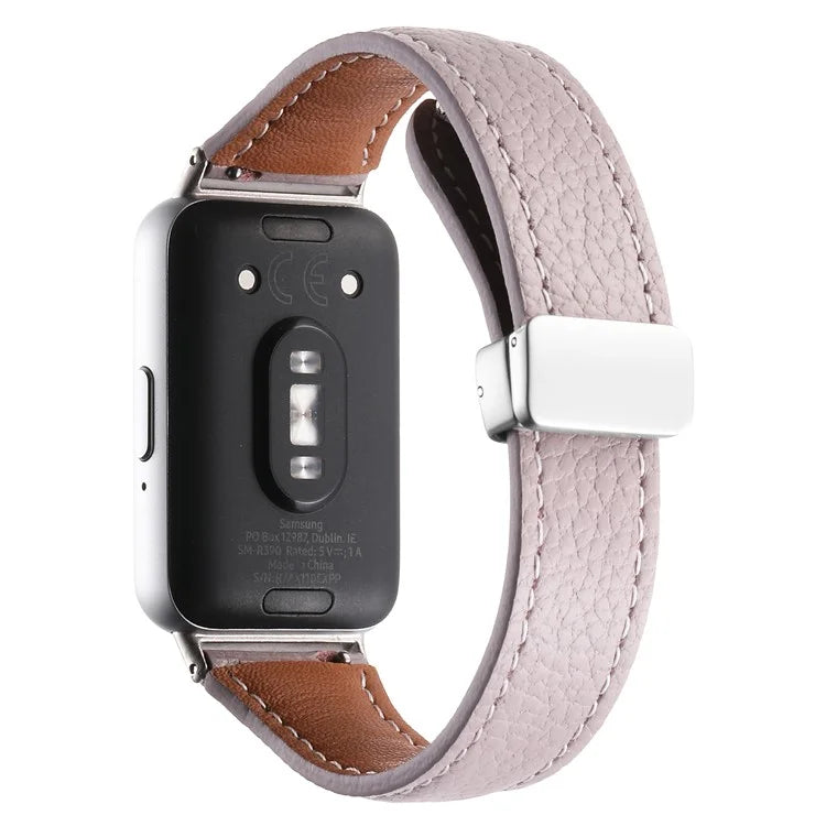For Samsung Galaxy Fit3 Watch Band Slim Genuine Cow Leather Magnetic Replacement Strap