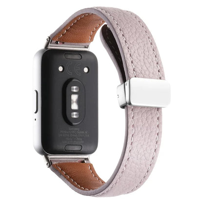 For Samsung Galaxy Fit3 Watch Band Slim Genuine Cow Leather Magnetic Replacement Strap