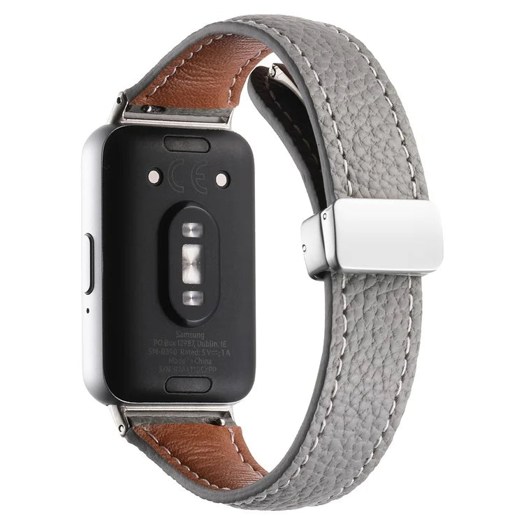 For Samsung Galaxy Fit3 Watch Band Slim Genuine Cow Leather Magnetic Replacement Strap