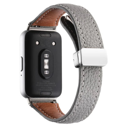For Samsung Galaxy Fit3 Watch Band Slim Genuine Cow Leather Magnetic Replacement Strap