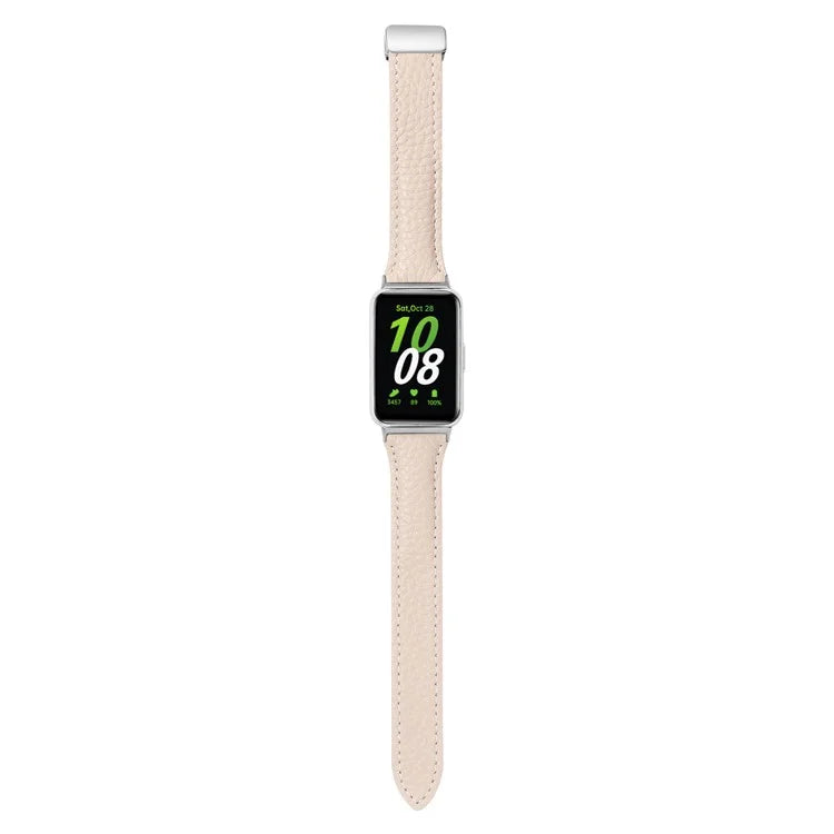 For Samsung Galaxy Fit3 Watch Band Slim Genuine Cow Leather Magnetic Replacement Strap
