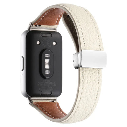 For Samsung Galaxy Fit3 Watch Band Slim Genuine Cow Leather Magnetic Replacement Strap