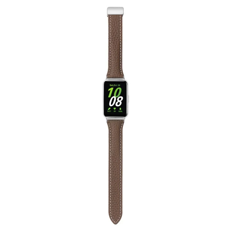 For Samsung Galaxy Fit3 Watch Band Slim Genuine Cow Leather Magnetic Replacement Strap
