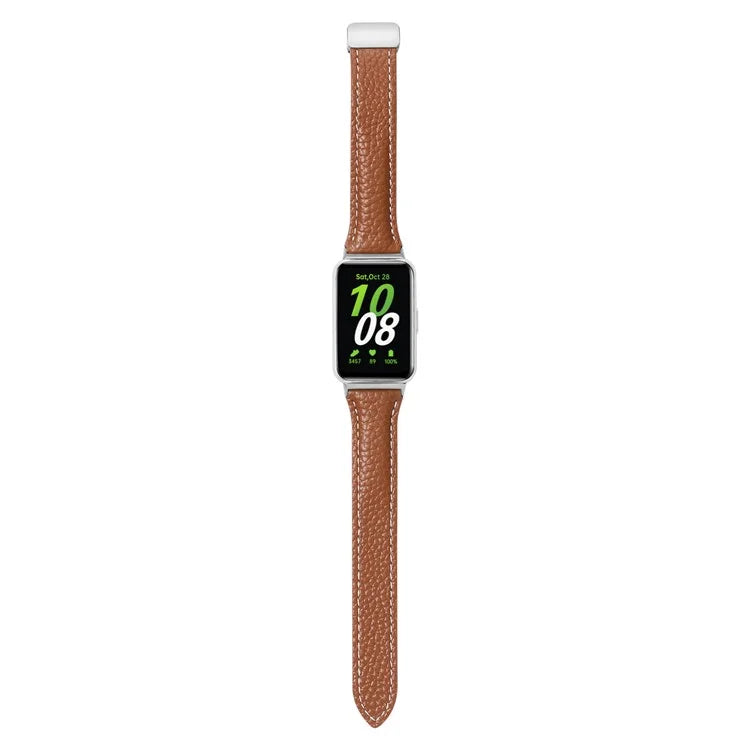 For Samsung Galaxy Fit3 Watch Band Slim Genuine Cow Leather Magnetic Replacement Strap