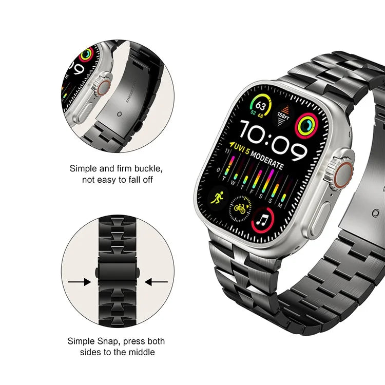 For Apple Watch Ultra 2 Ultra 49mm / Series 9 8 7 45mm / 6 5 4 SE (2022) SE (2023) SE 44mm / 3 2 1 42mm Metal Wrist Band