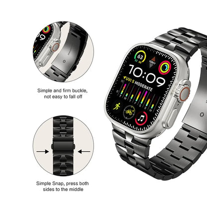 For Apple Watch Ultra 2 Ultra 49mm / Series 9 8 7 45mm / 6 5 4 SE (2022) SE (2023) SE 44mm / 3 2 1 42mm Metal Wrist Band