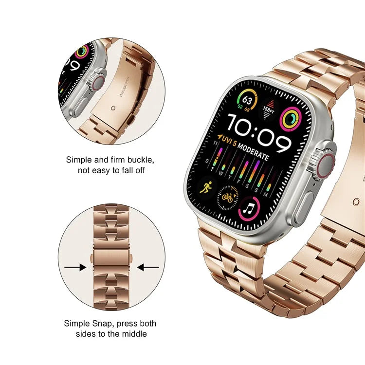 For Apple Watch Ultra 2 Ultra 49mm / Series 9 8 7 45mm / 6 5 4 SE (2022) SE (2023) SE 44mm / 3 2 1 42mm Metal Wrist Band