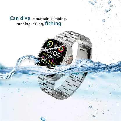 For Apple Watch Ultra 2 Ultra 49mm / Series 9 8 7 45mm / 6 5 4 SE (2022) SE (2023) SE 44mm / 3 2 1 42mm Metal Wrist Band