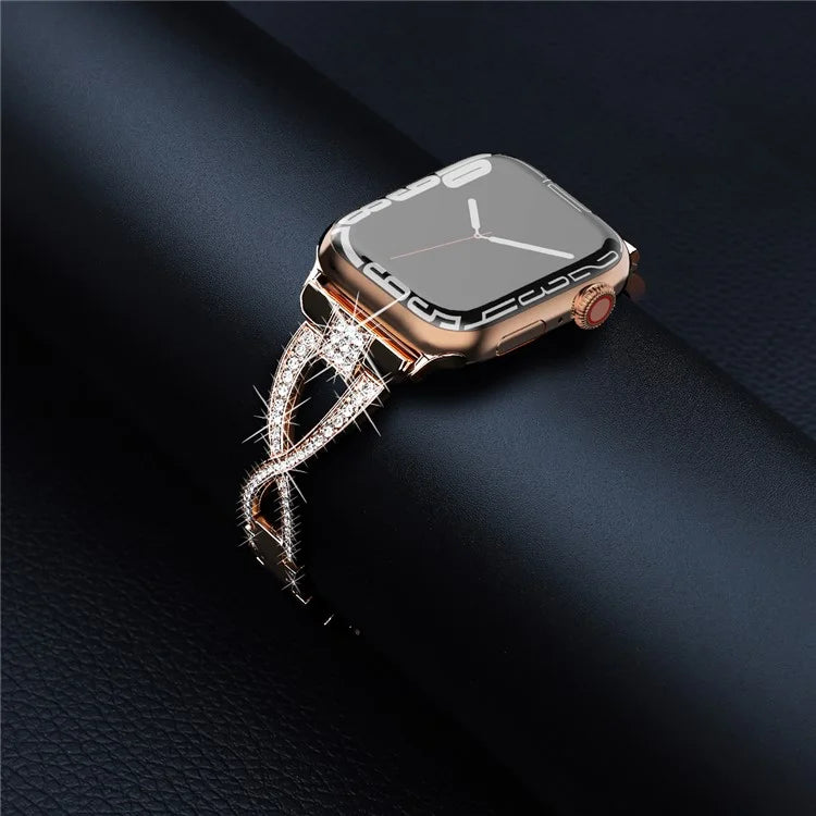 For Apple Watch Ultra 49mm / Ultra 2 49mm / Series 9 / 8 / 7 45mm / 6 / 5 / 4 / SE / SE (2022) / SE (2023) 44mm / 3 / 2 / 1 42mm Cross Design Strap