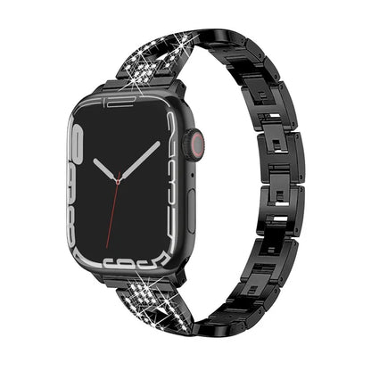 For Apple Watch Series 9 / 8 / 7 41mm / SE (2023) / SE(2022) / SE / 6 / 5 / 4 40mm / 3 / 2 / 1 38mm Rhinestone Cross Metal Strap