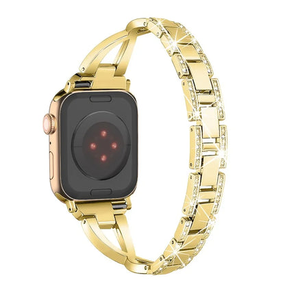 For Apple Watch Series 9 / 8 / 7 41mm / SE (2023) / SE(2022) / SE / 6 / 5 / 4 40mm / 3 / 2 / 1 38mm Rhinestone Cross Metal Strap