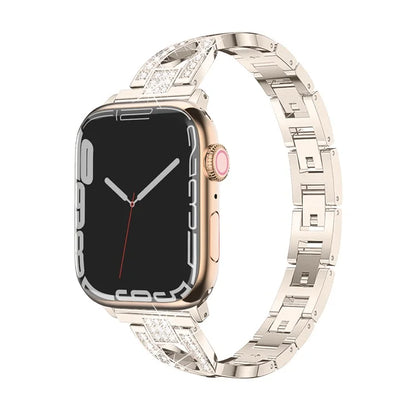 For Apple Watch Series 9 / 8 / 7 41mm / SE (2023) / SE(2022) / SE / 6 / 5 / 4 40mm / 3 / 2 / 1 38mm Rhinestone Cross Metal Strap