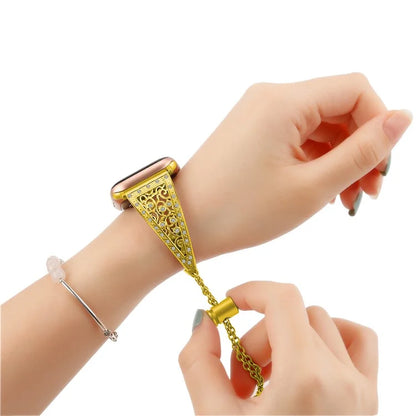 Rhinestones Decor Strap for Apple Watch Series 9 8 7 41mm  /  Series 6 5 4 SE SE (2022) SE (2023) 40mm  /  Series 3 2 1 38mm Alloy Band
