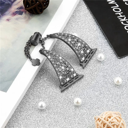 For Apple Watch Ultra 49mm / Ultra 2 49mm / Series 9 / 8 / 7 45mm / 6 / 5 / 4 / SE / SE (2022) / SE (2023) 44mm / 3 / 2 / 1 42mm Floral Slider Bracelet Strap