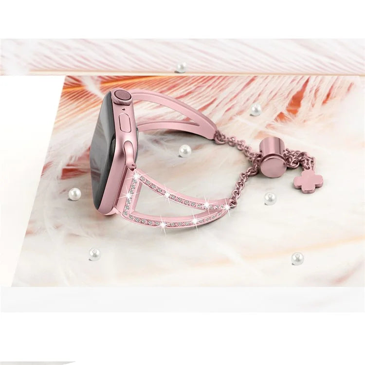 For Apple Watch Ultra 49mm / Ultra 2 49mm / Series 9 / 8 / 7 45mm / 6 / 5 / 4 / SE / SE (2022) / SE (2023) 44mm / 3 / 2 / 1 42mm Hollow Triangle Slider Bracelet
