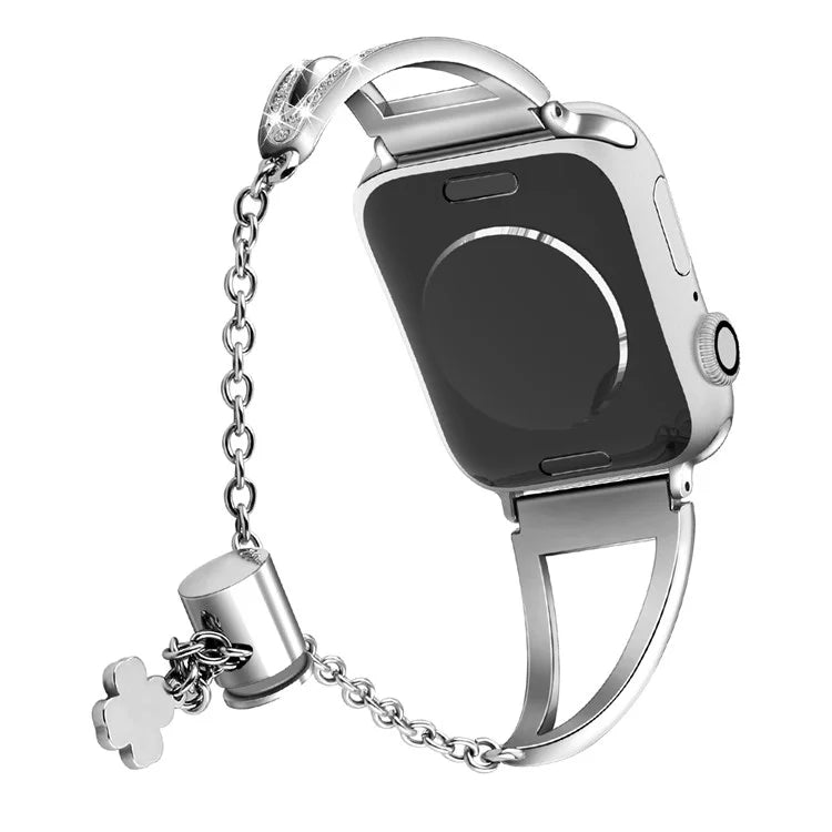 For Apple Watch Ultra 49mm / Ultra 2 49mm / Series 9 / 8 / 7 45mm / 6 / 5 / 4 / SE / SE (2022) / SE (2023) 44mm / 3 / 2 / 1 42mm Hollow Triangle Slider Bracelet