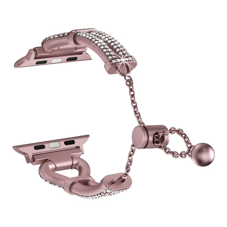 For Apple Watch Series 9 / 8 / 7 41mm / SE (2023) / SE(2022) / SE / 6 / 5 / 4 40mm / 3 / 2 / 1 38mm Sliding Rhinestone Metal Strap