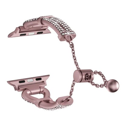 For Apple Watch Series 9 / 8 / 7 41mm / SE (2023) / SE(2022) / SE / 6 / 5 / 4 40mm / 3 / 2 / 1 38mm Sliding Rhinestone Metal Strap