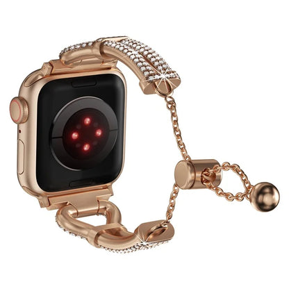 For Apple Watch Series 9 / 8 / 7 41mm / SE (2023) / SE(2022) / SE / 6 / 5 / 4 40mm / 3 / 2 / 1 38mm Sliding Rhinestone Metal Strap