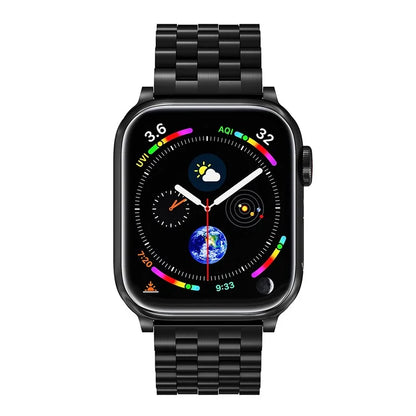 For Apple Watch Series 9 / 8 / 7 41mm / SE (2023) / SE(2022) / SE / 6 / 5 / 4 40mm / 3 / 2 / 1 38mm 5-Bead Metal Strap