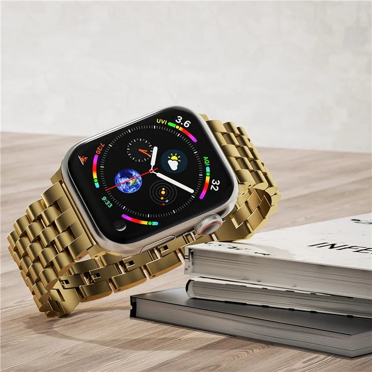 For Apple Watch Series 9 / 8 / 7 41mm / SE (2023) / SE(2022) / SE / 6 / 5 / 4 40mm / 3 / 2 / 1 38mm 5-Bead Metal Strap