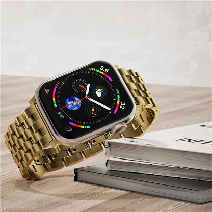 For Apple Watch Series 9 / 8 / 7 41mm / SE (2023) / SE(2022) / SE / 6 / 5 / 4 40mm / 3 / 2 / 1 38mm 5-Bead Metal Strap