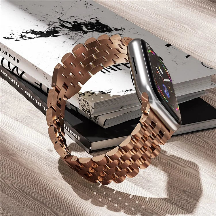 For Apple Watch Series 9 / 8 / 7 41mm / SE (2023) / SE(2022) / SE / 6 / 5 / 4 40mm / 3 / 2 / 1 38mm 5-Bead Metal Strap