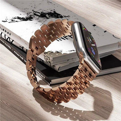 For Apple Watch Series 9 / 8 / 7 41mm / SE (2023) / SE(2022) / SE / 6 / 5 / 4 40mm / 3 / 2 / 1 38mm 5-Bead Metal Strap
