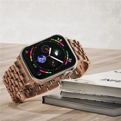 For Apple Watch Series 9 / 8 / 7 41mm / SE (2023) / SE(2022) / SE / 6 / 5 / 4 40mm / 3 / 2 / 1 38mm 5-Bead Metal Strap