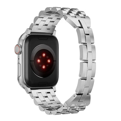 For Apple Watch Series 9 / 8 / 7 41mm / SE (2023) / SE(2022) / SE / 6 / 5 / 4 40mm / 3 / 2 / 1 38mm 5-Bead Metal Strap