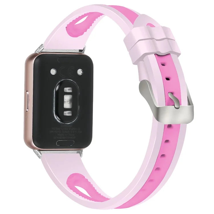 SM-R390 For Samsung Galaxy Fit3 Silicone Watch Band Adjustable Dual Color Wrist Strap