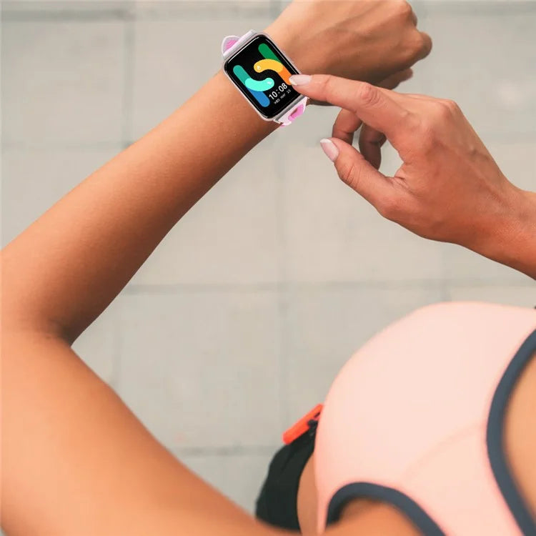 SM-R390 For Samsung Galaxy Fit3 Silicone Watch Band Adjustable Dual Color Wrist Strap
