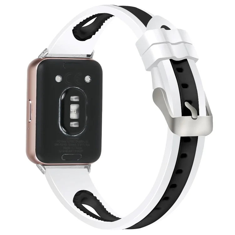 SM-R390 For Samsung Galaxy Fit3 Silicone Watch Band Adjustable Dual Color Wrist Strap