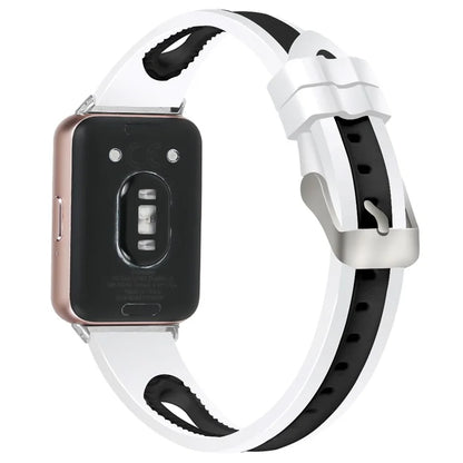 SM-R390 For Samsung Galaxy Fit3 Silicone Watch Band Adjustable Dual Color Wrist Strap