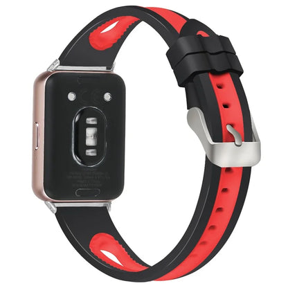 SM-R390 For Samsung Galaxy Fit3 Silicone Watch Band Adjustable Dual Color Wrist Strap