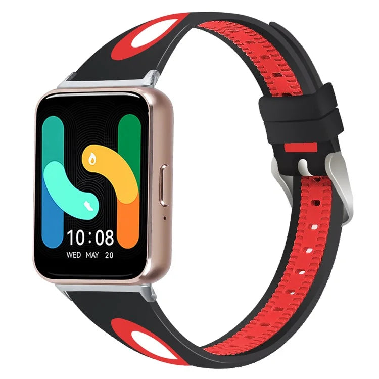 SM-R390 For Samsung Galaxy Fit3 Silicone Watch Band Adjustable Dual Color Wrist Strap