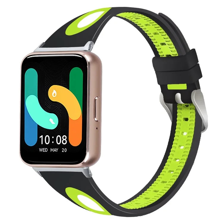 SM-R390 For Samsung Galaxy Fit3 Silicone Watch Band Adjustable Dual Color Wrist Strap