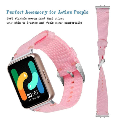 For Samsung Galaxy Fit3 SM-R390 Watch Band Nylon Canvas Strap Replacement