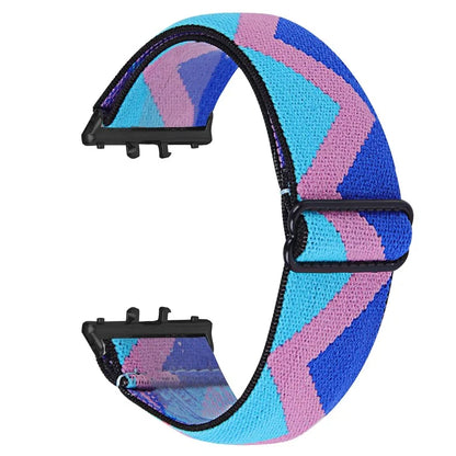 For Samsung Galaxy Fit3 SM-R390 Elastic Wrist Band Pattern Design Watch Strap (Black Buckle)