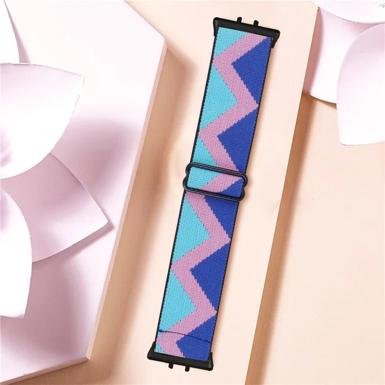 For Samsung Galaxy Fit3 SM-R390 Elastic Wrist Band Pattern Design Watch Strap (Black Buckle)