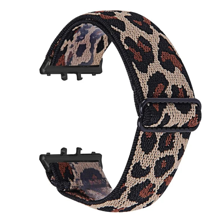For Samsung Galaxy Fit3 SM-R390 Elastic Wrist Band Pattern Design Watch Strap (Black Buckle)