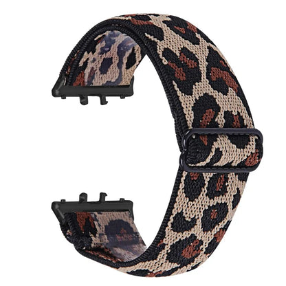 For Samsung Galaxy Fit3 SM-R390 Elastic Wrist Band Pattern Design Watch Strap (Black Buckle)