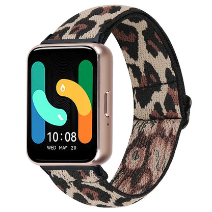 For Samsung Galaxy Fit3 SM-R390 Elastic Wrist Band Pattern Design Watch Strap (Black Buckle)