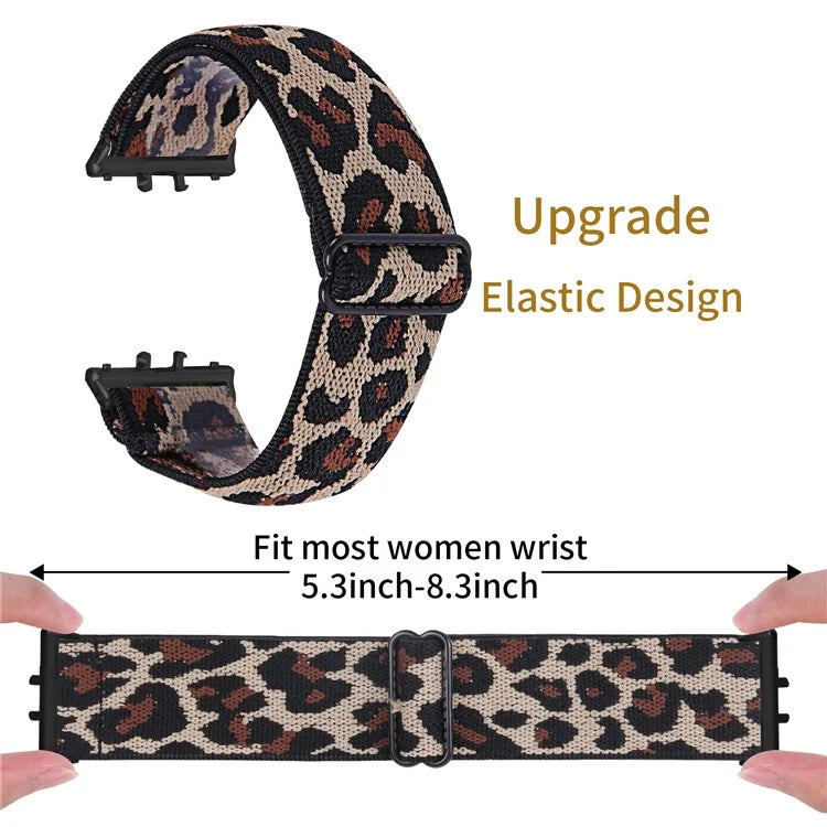 For Samsung Galaxy Fit3 SM-R390 Elastic Wrist Band Pattern Design Watch Strap (Black Buckle)