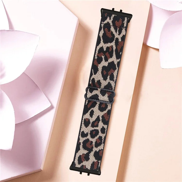 For Samsung Galaxy Fit3 SM-R390 Elastic Wrist Band Pattern Design Watch Strap (Black Buckle)