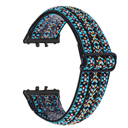 For Samsung Galaxy Fit3 SM-R390 Elastic Wrist Band Pattern Design Watch Strap (Black Buckle)