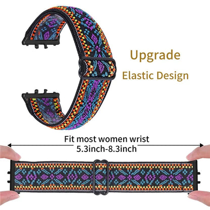 For Samsung Galaxy Fit3 SM-R390 Elastic Wrist Band Pattern Design Watch Strap (Black Buckle)