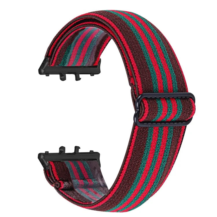For Samsung Galaxy Fit3 SM-R390 Elastic Wrist Band Pattern Design Watch Strap (Black Buckle)