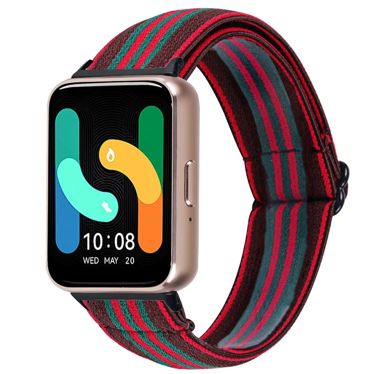 For Samsung Galaxy Fit3 SM-R390 Elastic Wrist Band Pattern Design Watch Strap (Black Buckle)